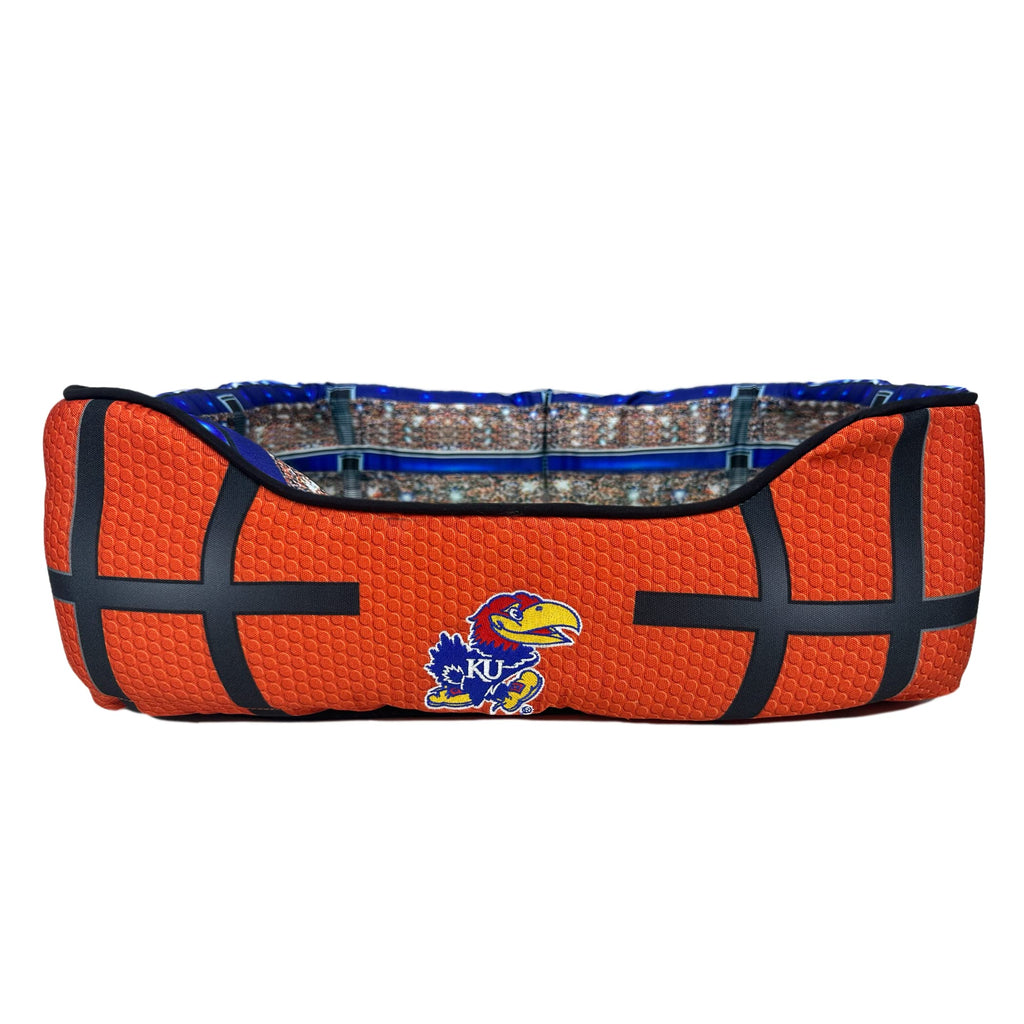 NCAA Kansas Jayhawks Stadium Dog Bed Pet Pillow Bed for Dogs Sporty Football Dog Bed and Lounge Cushion
